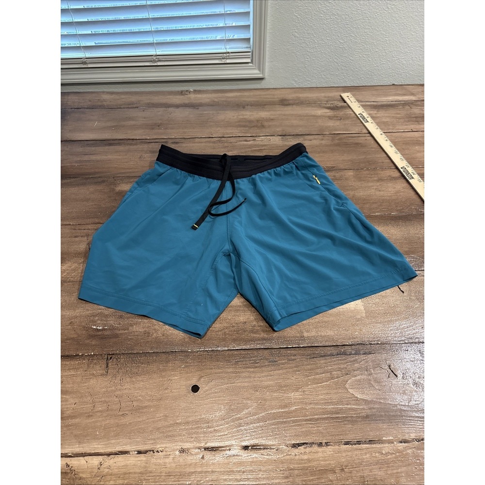 Bonobos Gym Shorts Men's Medium Workout With Zip Pocket Performance Teal Stretch